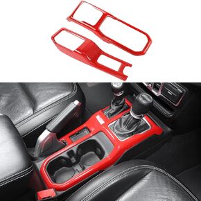 JeCar Center Console Gear Shift Cup Holder Panel Cover Trim Fit for 2018-2024 Jeep Wrangler JL JLU Gladiator JT Carbon Fiber Interior Accessories