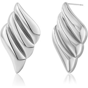 أقراط ذهبية فاخرة عتيقة للنساء - تصميم جناح كبير الحجم عصري للأناقة العصرية in Kuwait