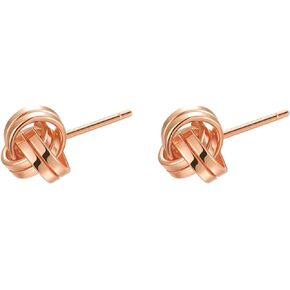 Rnivida 925 Sterling Silver Love Knot Stud Earrings, Hypoallergenic Knot Earrings for Women