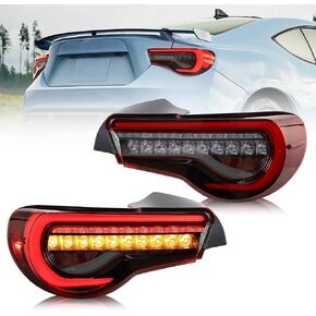 VLAND Led Tail lights Compatible with Scion Fr-s 2013-2016 Toyota86/ Subuaru Brz 2013-2020 with Amber Sequential, OE Style Rear Lamp Assembly Including Passenger& Driver Sides, Clear