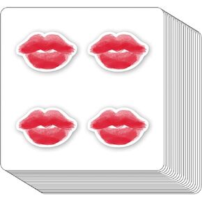 Red Lips Stickers 1in for Scrapbooking, Arts, Craft, Kids DIY, Calendars Kiss Labels 80-Pack