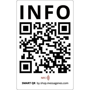 | INFO NFC and QR Sticker | Reusable Smart QR Code and NFC | 1 Rectangular Unit | Link The Decal to The Desired URL | Get More Traffic and Visits in your Web| Modify Link Whenever You Want