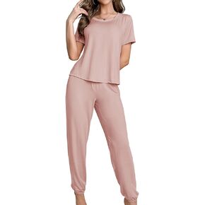 SISKIN Womens Pajama Sets - Classic Casual Sleepwear Short Sleeve Tops with Pants Pajama Set 2 Piece Pjs Loungewear