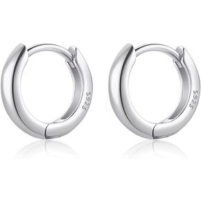 6mm 8mm 10mm 14mm Huggie Hoop Earrings 925 Sterling Silver 18k Gold Plated 2.2mm Cartilage Hinged Tiny Mini - Medium Huggy Hoop Earrings