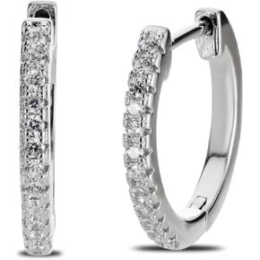 Gold Hoop Earrings – Luxurious 18K Gold Plated Small Hoop Earrings for Women – 12mm Gold Hoops Earrings Adorned with Cubic Zirconia – Lovely Present for Women