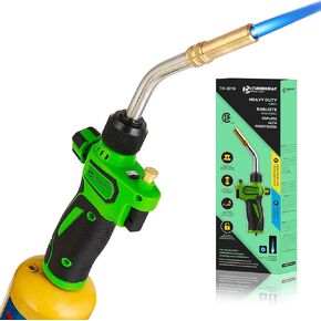 Propane Torch Head,High-Intensity Propane Torch Head with Igniter,Trigger Start MAPP Gas Torch Gun Rubber Easy Grip Handle,MAP Gas Torch Kit for MAPP PRO Propane Soldering Welding Brazing