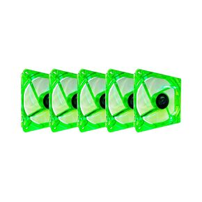 Apevia CF512L-GN 120mm 4pin+3pin Silent Green LED Case Fan (5-pk)