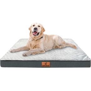 Orthopedic Dog Bed, Waterproof Dog Bed for Medium, Large and Extra Large Dogs, Egg Foam Pet Bed with Washable Removable Cover and Non-Slip Bottom, Grey XXL(47 x 29 x 4 inch)