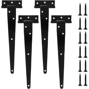T Hinge, 4 Pcs 6-inch Door Hinges Outdoor Heavy Duty Hinges Gate Hinge Shed Hinges Hinge Strap Barn Door Hinges Fence Hinge (4pcs, 6 inch)