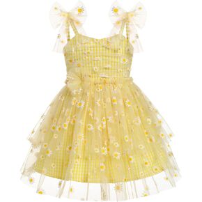 Baby Girls Flower Tutu Dress Toddler Floral Sequin Backless Ruffle Tulle Dress for Cake Smash Birthday