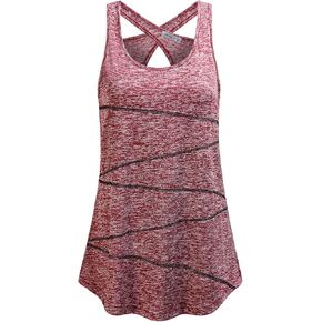 MOQIVGI Womens Sleeveless Loose Fit Racerback Workout Gym Yoga Running Tank Tops