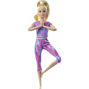 Barbie Made to Move Doll with 22 Flexible Joints & Long Blonde Ponytail Wearing Athleisure-wear for Kids 3 to 7 Years Old