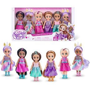 Sparkle Girlz 6 Pack of Princess Dolls by ZURU Fashion, Removable Dresses, Gifts for Girls 4-8, Poseable Fashion Doll, Pretend Play