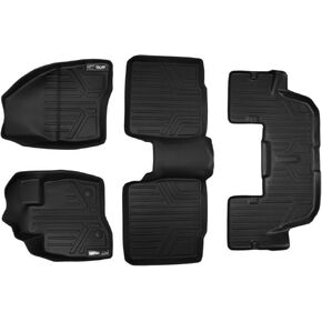 SMARTLINER Custom Fit Floor Mats 3 Row Liner Set Black for 2015-2016 Ford Explorer Without 2nd Row Center Console