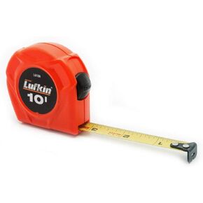Crescent Lufkin 1/2" x 10' Hi-Viz Orange Yellow Clad Power Return Tape Measure - L610N