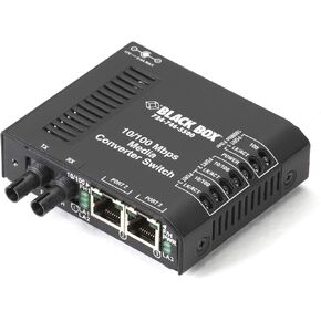 Black Box Corp Fast Ethernet Media Converter - 2 X Rj-45 1 X St Duplex - 10/100base-tx 100base-x - External Rack-mountable LBH100A-ST