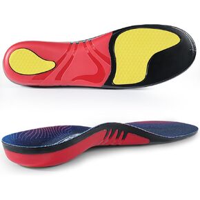 Plantar Fasciitis Insoles 200+lbs Heavy Duty Support Insoles Pain Relief High Arch Flat Foot Orthotic Insoles Work Shoes Boots Cushioning Insoles (Blue, M:13/13.5/14丨W:14/14.5/15(310mm))