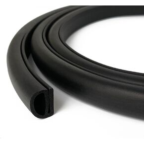 E Shape Foam Rubber Seal Strip, EPDM Rubber Weather Stripping Gasket for Auto, Boat, Garage Door/Window, Refrigerator Door Replacement Gasket, Machinery, Home Application and More, Black(13Feet)