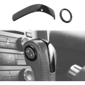 for Mustang Gear Shift Knob Trim Cover Compatible with Ford Mustang 2013 2014 Carbon Fiber Interior Accessories 2pcs