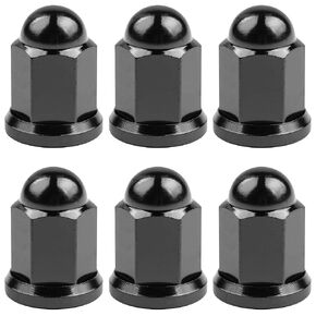 Titanium M6 M8 M10 Dome Head Acorn Nuts for Bicycle Motorcycle Exhaust Pipe Car Pack of 6 (M8, Black)