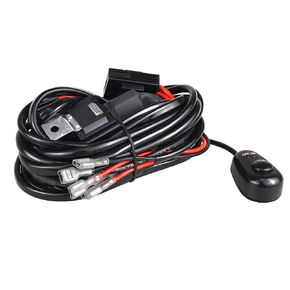 AUXTINGS LED Light Bar Wiring Harness Kit 12V Power 40A Relay Fuse ON Off Switch for Off Road Lights LED Work Light (1 Lead)