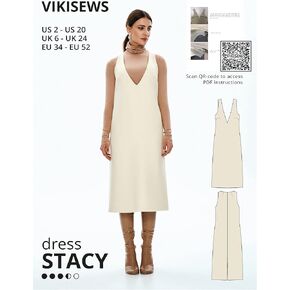Sewing Patterns for Women - Maryam Dress Sewing Pattern for Women, Size US2 - US20 Plus Size - Appropriate for Beginners with Easy to Follow Sewing Instruction