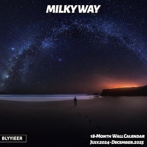 2025 Wall Calendar Milky Way, 18 Months Wallcalendar 2025, Jul.2024 - Dec.2025, 12" x 24" Opened, Thick Glossy Paper, Milky Way Calendars 2024-2025, Home and Office Organizer
