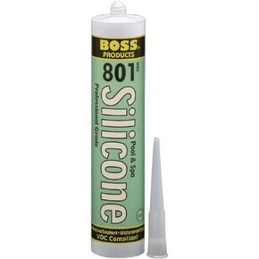 BOSS 02505WH10 801 Neutral Cure Silicone Adhesive, White, 10.3-Ounce