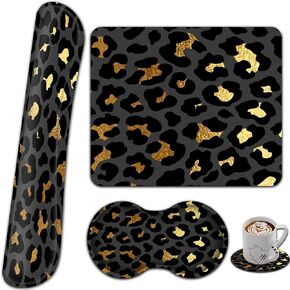Gaming Mouse Pad with Wrist Rest Support Set, Ergonomic Memory Foam Keyboard Wrist Rest for Computer Home Office Working, Wireless Mouse Mat Hand Rest Chaos Coordinator Wildflower Office Desk Pad