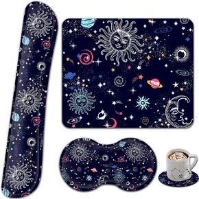 Gaming Mouse Pad with Wrist Rest Support Set, Ergonomic Memory Foam Keyboard Wrist Rest for Computer Home Office Working, Wireless Mouse Mat Hand Rest Chaos Coordinator Wildflower Office Desk Pad in Saudi Arabia
