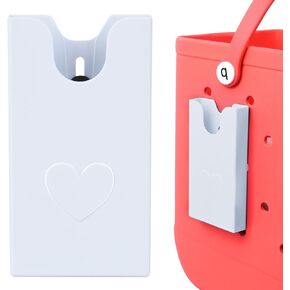 Phone Holder for XL size Bogg Bag, Universal ABS Hard Plastic Phone Case with Heart Pattern Accessories for Bogg Bag Phone Holder Insert Lead white