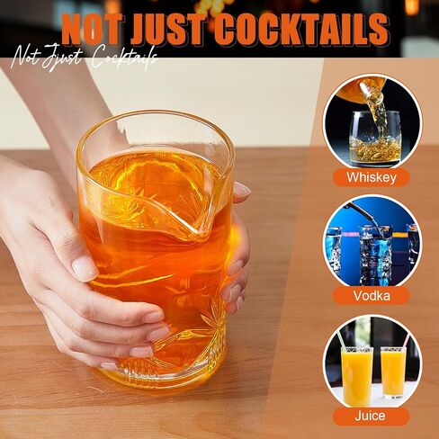 4 Pcs Cocktail Mixing Glass 24 oz Cocktail Stirring Glasses Crystal Glasses Mixing Pitcher for Bar Party Bartender Whiskey Drinking Shaker Accessory in Saudi Arabia