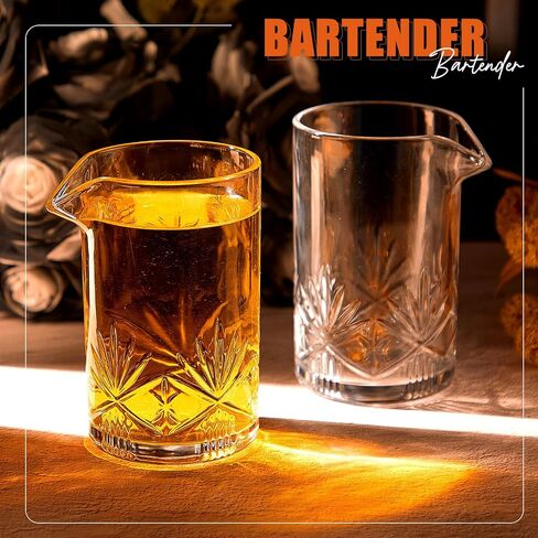 4 Pcs Cocktail Mixing Glass 24 oz Cocktail Stirring Glasses Crystal Glasses Mixing Pitcher for Bar Party Bartender Whiskey Drinking Shaker Accessory in Saudi Arabia
