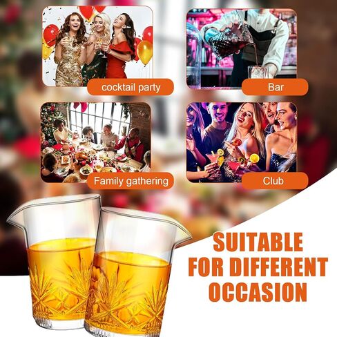 4 Pcs Cocktail Mixing Glass 24 oz Cocktail Stirring Glasses Crystal Glasses Mixing Pitcher for Bar Party Bartender Whiskey Drinking Shaker Accessory in Saudi Arabia
