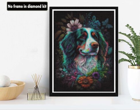 VAIIEYO 5D Diamond Art Kits for Adults Dog, Diamond Painting Animal Puppy, Paint by Numbers Full Drill Round Rhinestone Craft Canvas for Home Wall Decor Gift 12x16 inch in Kuwait