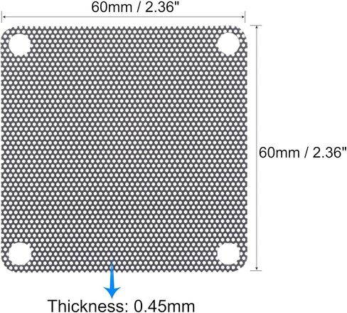 uxcell PC Dust Fan Screen with Screws for Cooling Dustproof Case Cover PVC 50mm 5pcs in Saudi Arabia