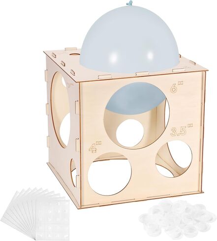 Pllieay 14 Holes Balloon Sizer Box Cube, Pink Plastic Balloon Measurement Box, Collapsible Balloon Sizer Tool with Instructions for Balloon Decoration, Balloon Arch, Balloon Columns, 1-10 Inch in Saudi Arabia