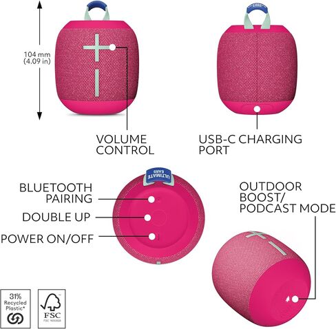 Ultimate Ears WONDERBOOM 4 Portable Waterproof Speaker - Black in Kuwait