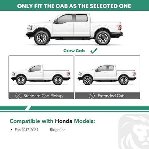 YHTAUTO 4 Inch Running Boards Side Step Bars Compatible with Honda Ridgeline 2017-2024, Crew Cab, Chrome S/S 304 Polished Oval Straight, Truck Side Step Rails in Saudi Arabia