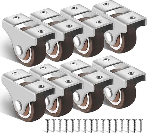 Caster Wheels Rigid Fixed Non Swivel Casters, Top Plate Fixed Caster, Rubber casters (4Pcs, 1.5 Inch) in Saudi Arabia