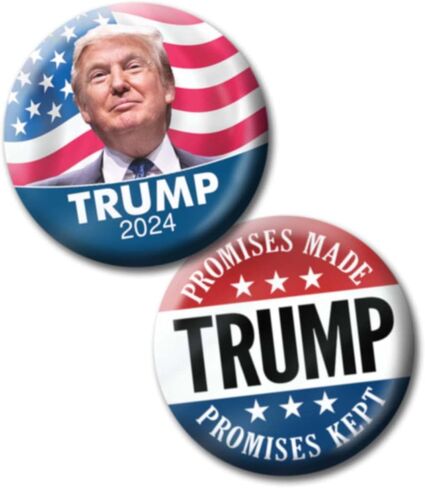 4 Pack Donald Trump 2024 Buttons - 2.25 inch Photo Wave Classic Head Designs 3671 in Saudi Arabia