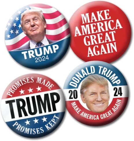 4 Pack Donald Trump 2024 Buttons - 2.25 inch Photo Wave Classic Head Designs 3671 in Saudi Arabia