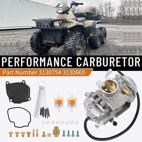 مكربن ​​KIPA لـ Polaris Sportsman 500 Carburetor 4X4 ATV Quad 1996-1998 NON HO، رقم جزء OEM 3130754 3130665، مع فلتر الوقود ومجموعة أدوات تنظيف الأوساخ الكربونية، مستقر ومتين in Saudi Arabia