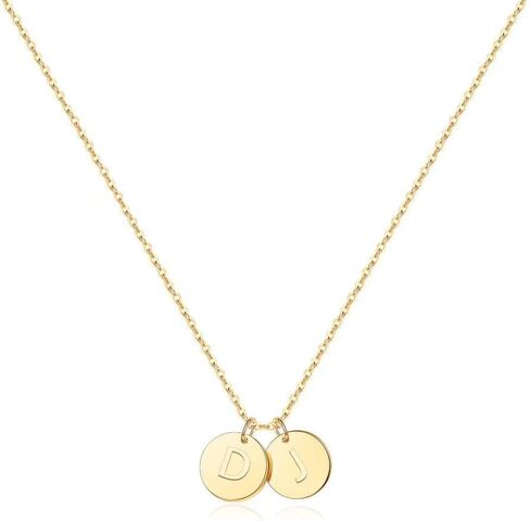 Two Initial Necklace for Women, 14K Gold Plated Dainty You and Her Initial Necklace Relationship Jewelry Mothers Day Valentines Gifts for Women Mom Friend Sister Her Birthday in Saudi Arabia