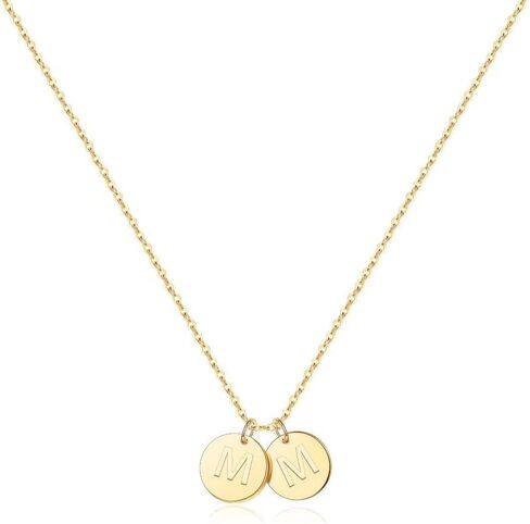 Two Initial Necklace for Women, 14K Gold Plated Dainty You and Her Initial Necklace Relationship Jewelry Mothers Day Valentines Gifts for Women Mom Friend Sister Her Birthday in Saudi Arabia