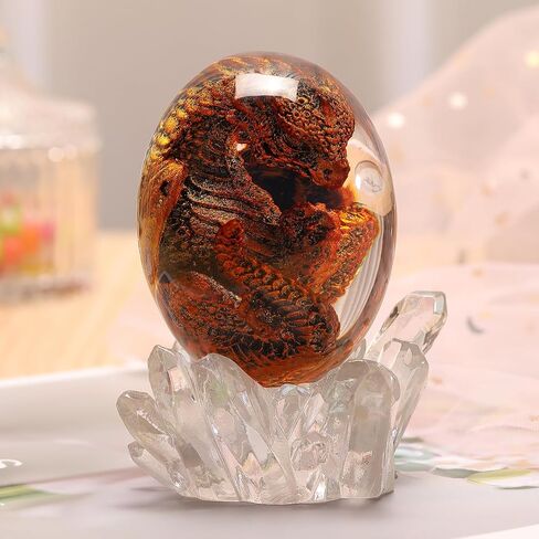 Dragons Egg with Base - Handmade Sculpture Dragon Eggs Resin Ornaments, Statue Gift for The Holidays, Christmas, Birthdays, Graduation in Saudi Arabia