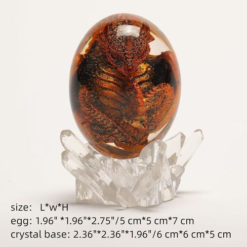 Dragons Egg with Base - Handmade Sculpture Dragon Eggs Resin Ornaments, Statue Gift for The Holidays, Christmas, Birthdays, Graduation in Saudi Arabia