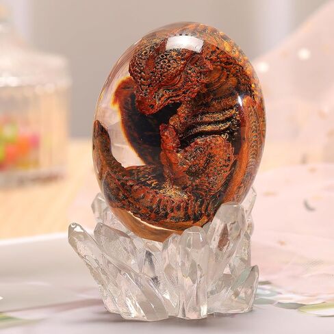 Dragons Egg with Base - Handmade Sculpture Dragon Eggs Resin Ornaments, Statue Gift for The Holidays, Christmas, Birthdays, Graduation in Saudi Arabia