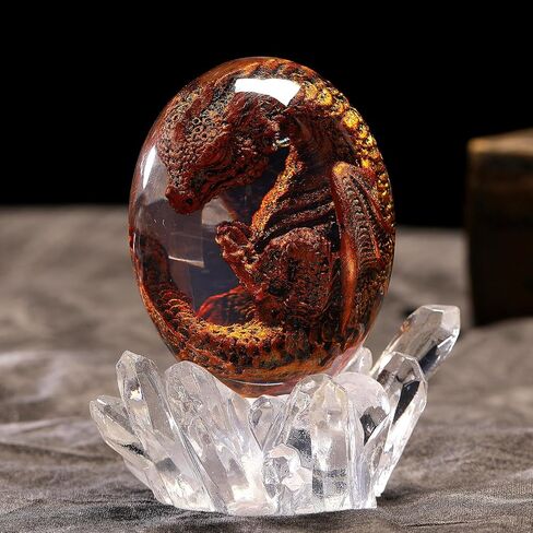 Dragons Egg with Base - Handmade Sculpture Dragon Eggs Resin Ornaments, Statue Gift for The Holidays, Christmas, Birthdays, Graduation in Saudi Arabia