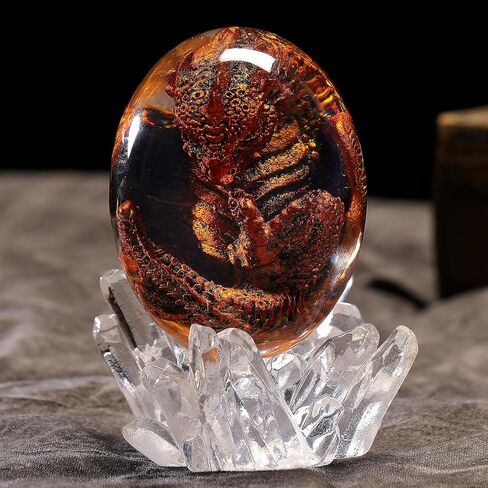 Dragons Egg with Base - Handmade Sculpture Dragon Eggs Resin Ornaments, Statue Gift for The Holidays, Christmas, Birthdays, Graduation in Saudi Arabia